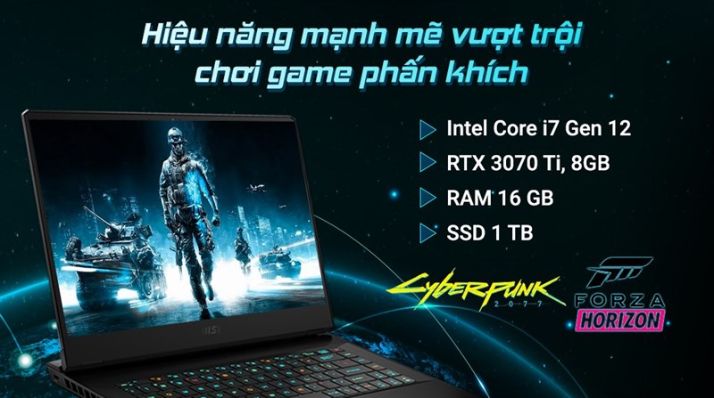 Hiệu năng mạnh mẽ vượt trội mang lại cảm giác phấn khích chơi game