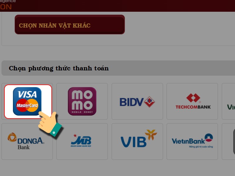 Chọn phương thức thanh toán Chọn phương thức thanh toán