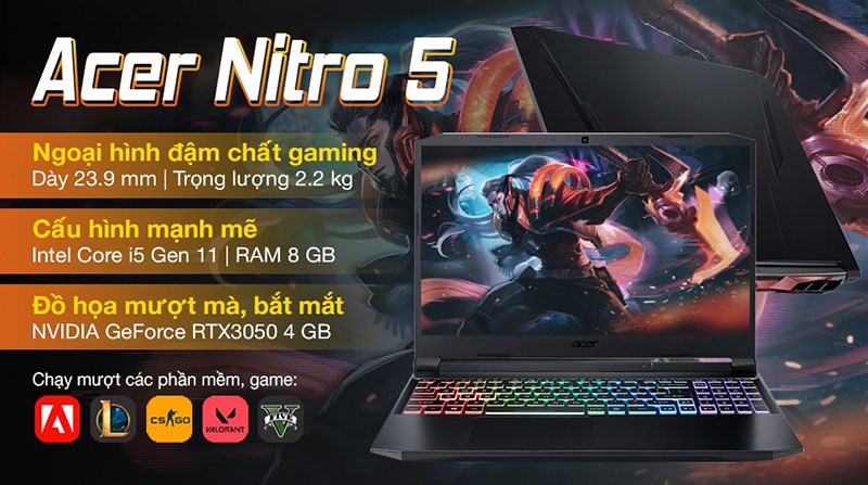 Acer Nitro 5 AN515 57 51G6 i5 11400H