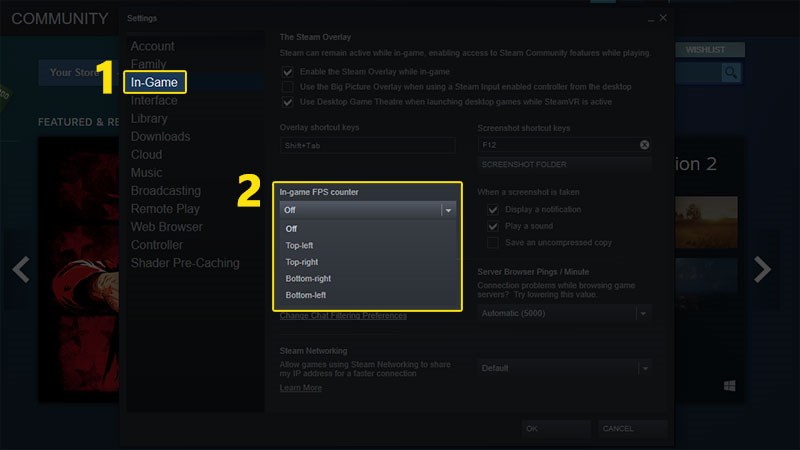 Chọn vị tr&iacute; hiển thị FPS