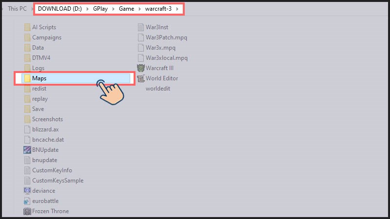 Copy file vừa tải về v&agrave;o mục Maps.&nbsp;