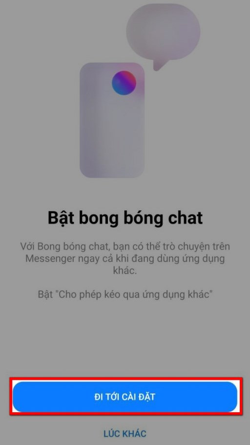 Chọn ĐI TỚI CÀI ĐẶT