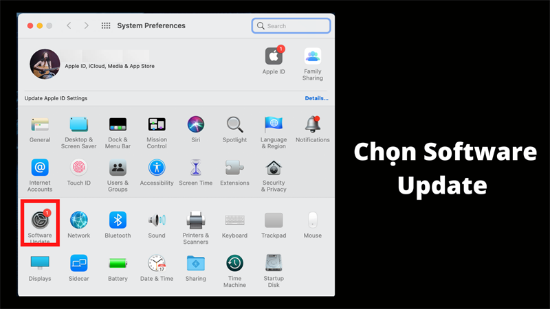 Chọn Software Update
