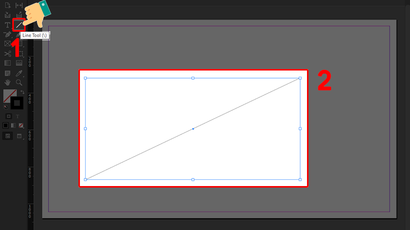 Vẽ đường thẳng l&agrave;m th&acirc;n của mũi t&ecirc;n