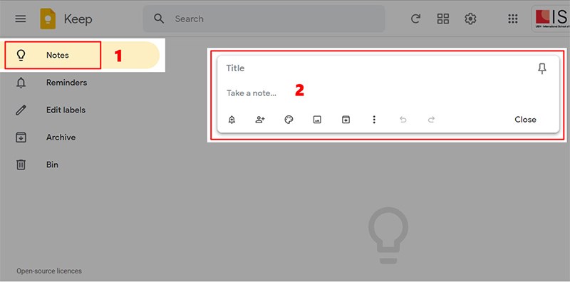 Tạo ghi ch&uacute; bằng văn bản tr&ecirc;n Google Keep