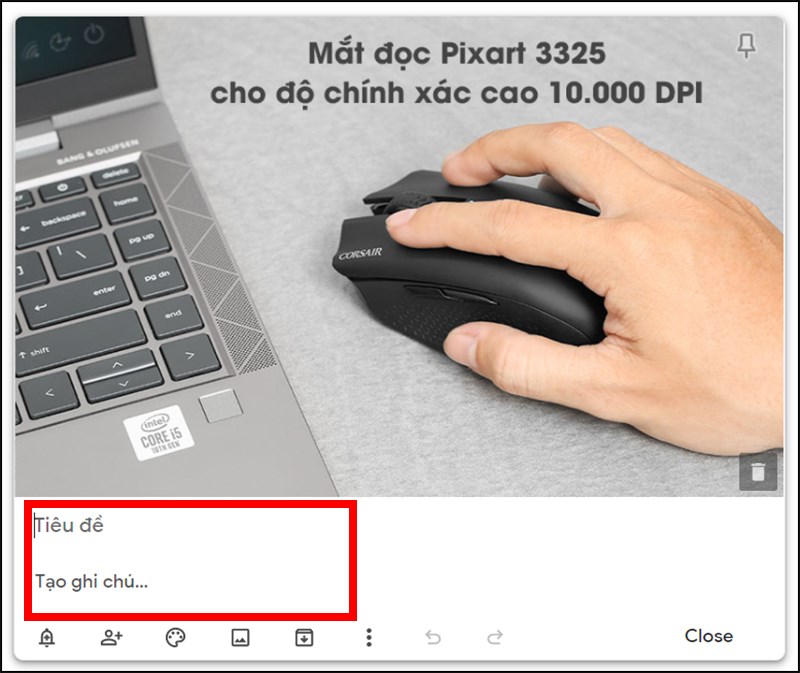 Nhập văn bản v&agrave; ti&ecirc;u đề cho ghi ch&uacute;