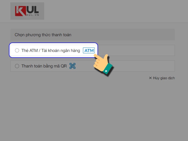 Chọn hình thức thanh toán