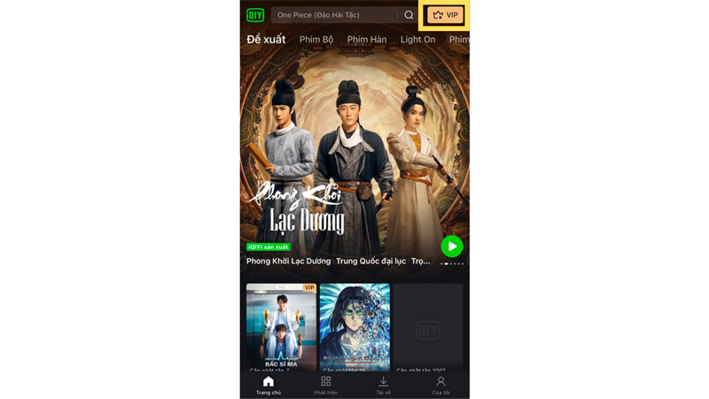 Truy cập vào iQiyi và chọn mục 