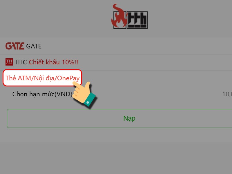 Nạp bằng ATM/Nội địa/Onepay