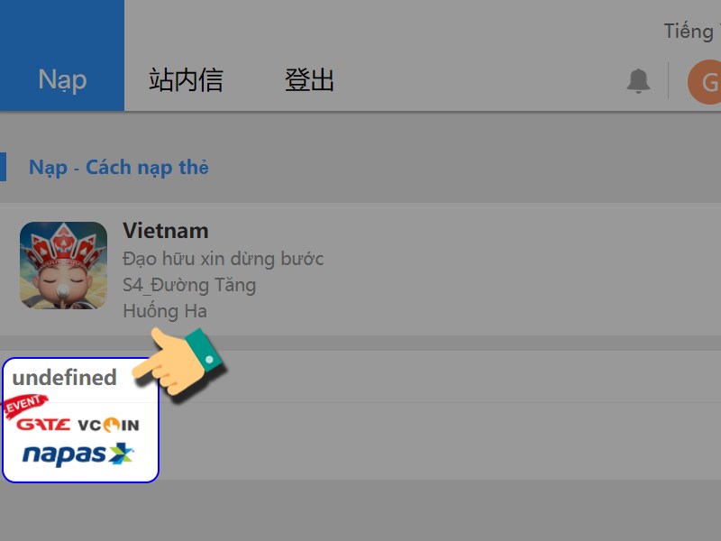 Nhấn v&agrave;o phương thức thanh to&aacute;n