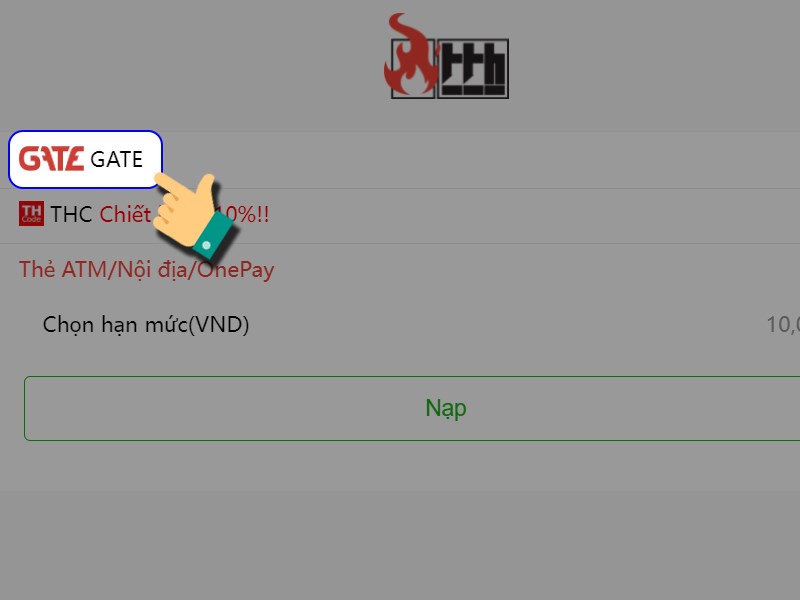 Nạp bằng thẻ Gate