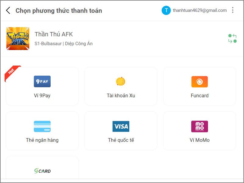 Chọn phương thức thanh to&aacute;n