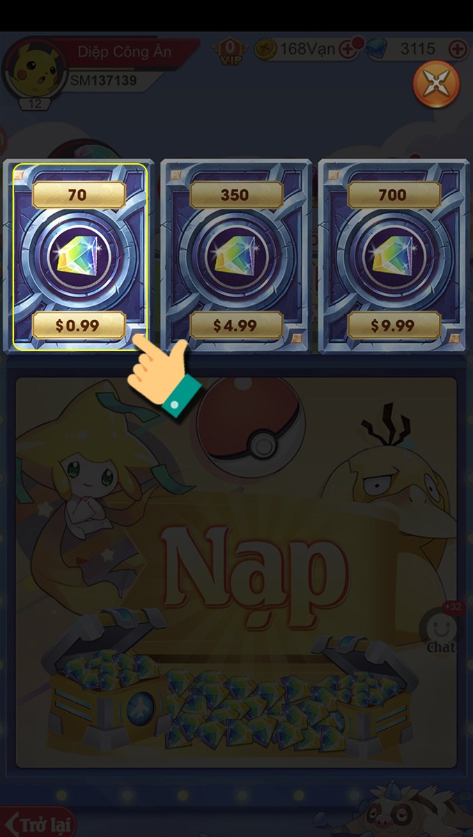 Chọn g&oacute;i nạp