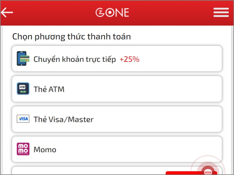 Chọn phương thức thanh to&aacute;n