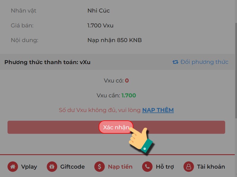 X&aacute;c nhận thanh to&aacute;n