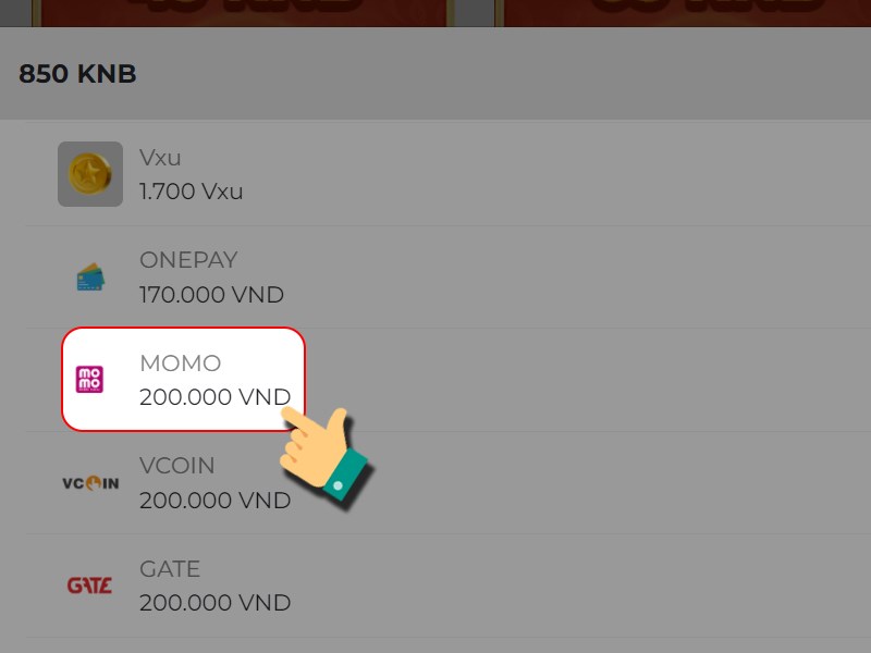 Nạp bằng MOMO