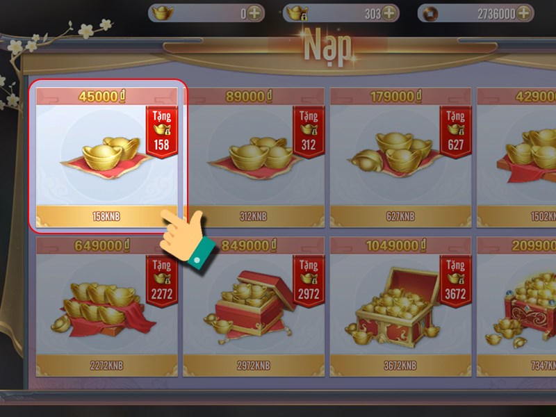 Chọn g&oacute;i nạp