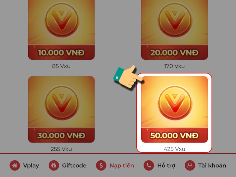 Chọn g&oacute;i nạp