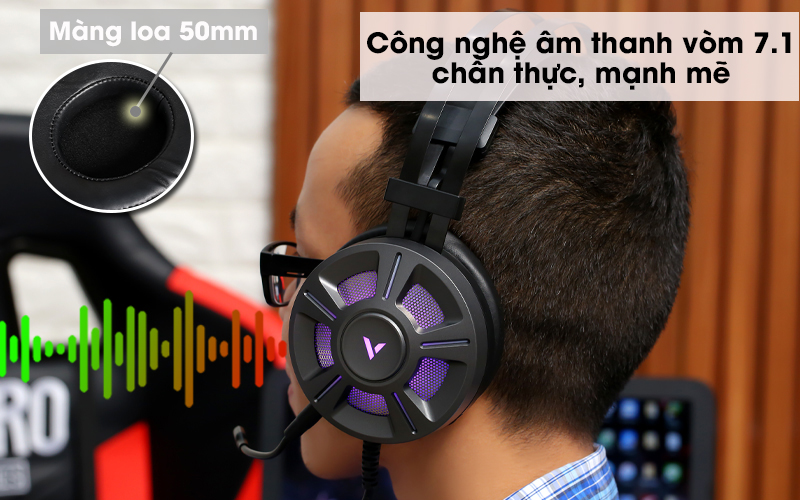 Tai nghe chụp tai Gaming 7.1 Rapoo VH510