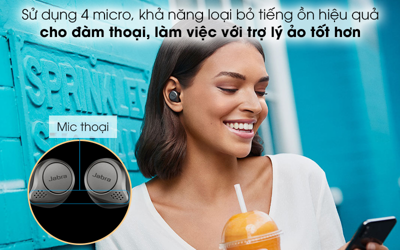 Tai nghe Bluetooth True Wireless Jabra Elite 75T Đen Titanium