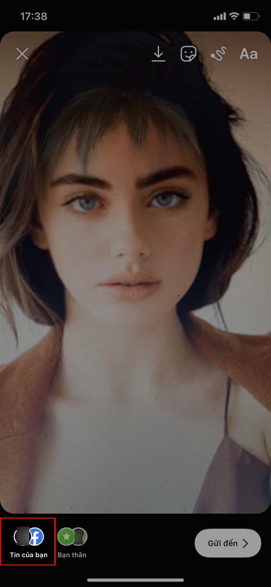 Chọn đăng l&ecirc;n Tin của bạn để đăng l&ecirc;n story Instagram v&agrave; chia sẻ với bạn b&egrave;