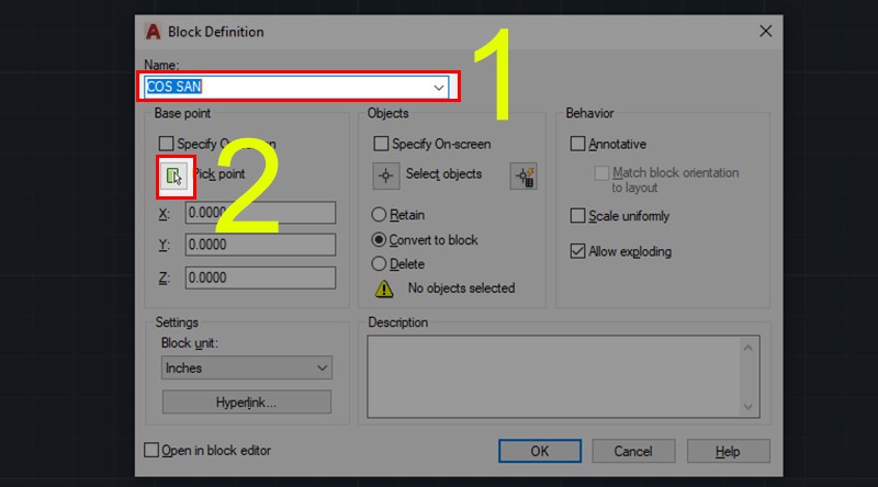 C&aacute;ch tạo Block cao độ trong AutoCAD
