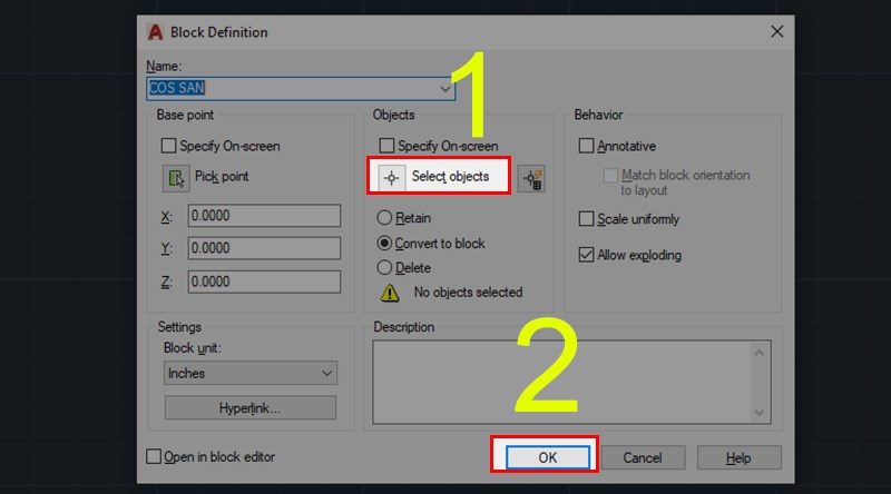 C&aacute;ch tạo Block cao độ trong AutoCAD