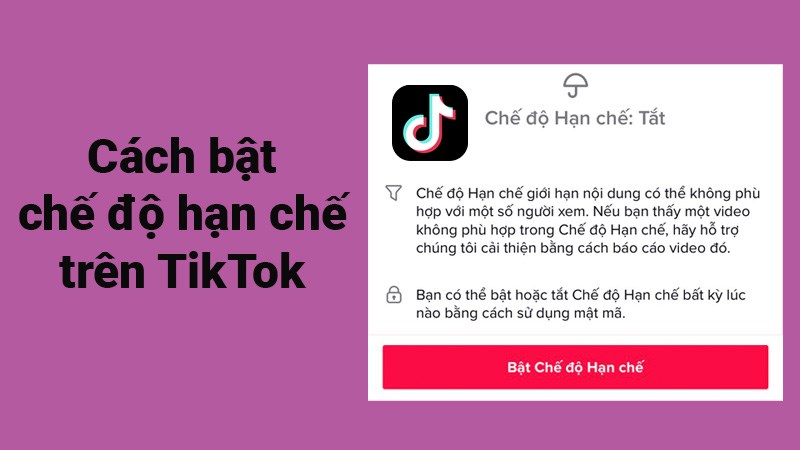 5 c&aacute;ch bật, tắt chế độ hạn chế video tr&ecirc;n TikTok nhanh, đơn giản