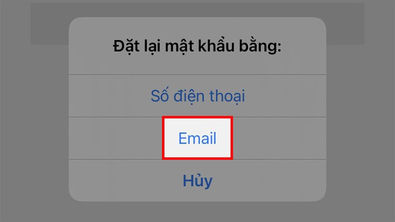 Chọn Email