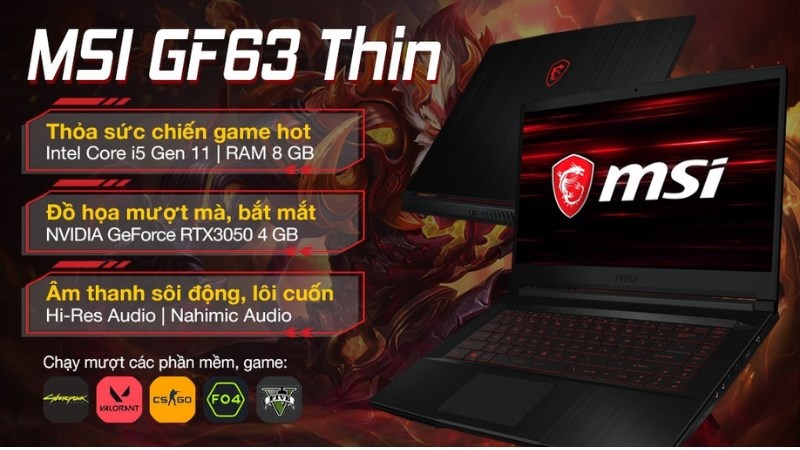 MSI Gaming GF63 Thin 11UC