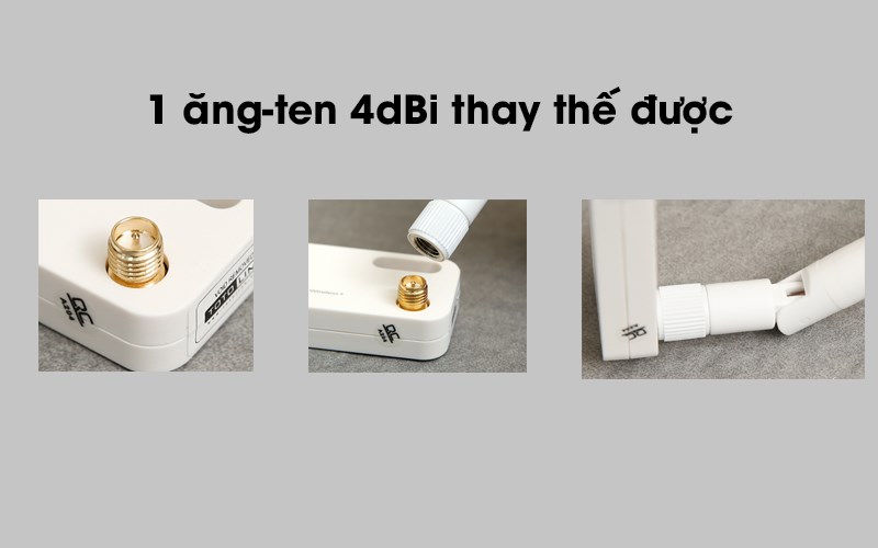 Ăng ten 4dBi có thể tháo rời và dễ dàng xoay đổi nhiều hướng