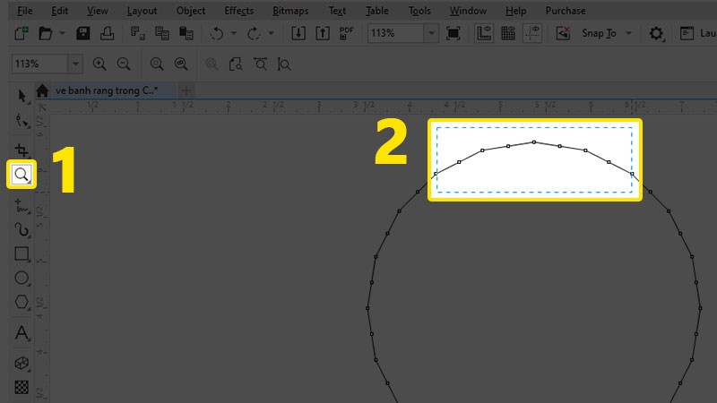 D&ugrave;ng Zoom tool ph&oacute;ng lớn 1 g&oacute;c của h&igrave;nh