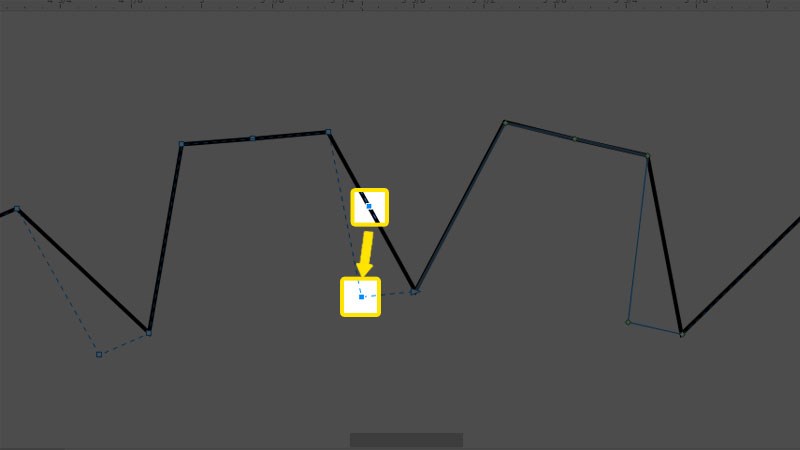 Chọn điểm tr&ecirc;n cạnh v&agrave; k&eacute;o xuống dưới