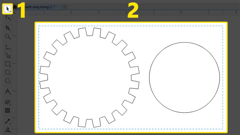 Nhấp chọn cả hai đối tượng