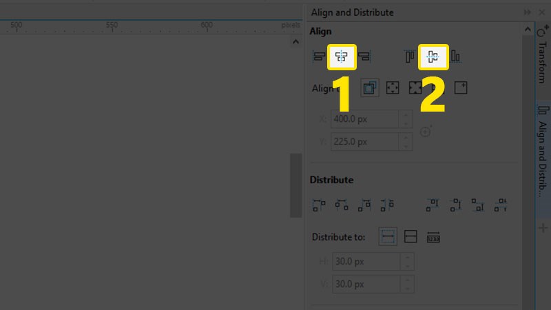 Chỉnh hai đối tượng giữa nhau