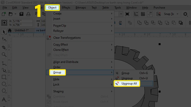 Chọn Ungroup All