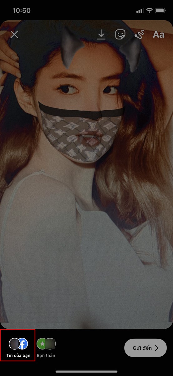 Chọn đăng l&ecirc;n Tin của bạn để đăng l&ecirc;n story Instagram v&agrave; chia sẻ với bạn b&egrave;