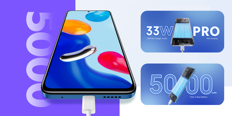 Pin khủng 5000 mAh, sạc nhanh 33W