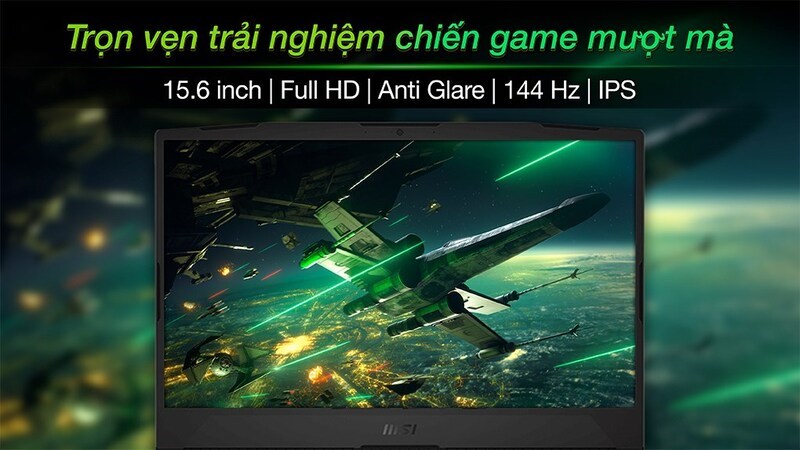 Màn hình 15.6 inch mang đến trải nghiệm chiến game mượt mà 