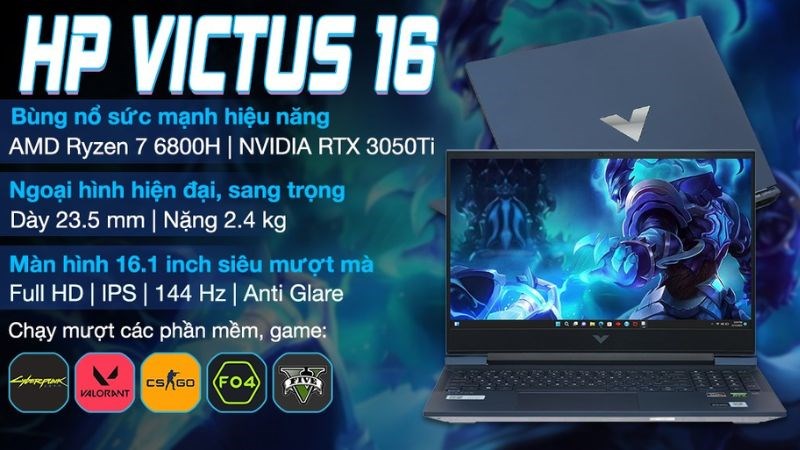 Laptop HP Gaming VICTUS 16 e1102AX R7 6800H
