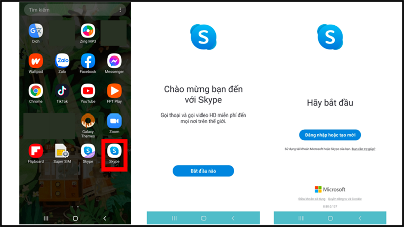 Đăng nhập vào Skype trên Android Đăng nhập vào Skype trên Android