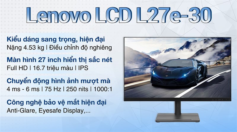 M&agrave;n h&igrave;nh Lenovo L27e-30 66BEKAC2VN 27 inch