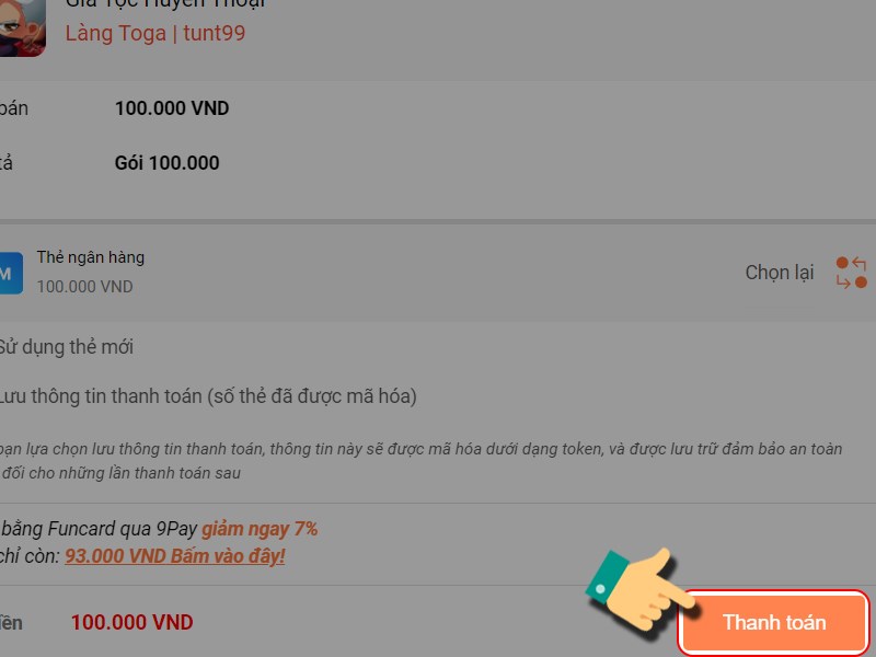 Nhấn Thanh to&aacute;n