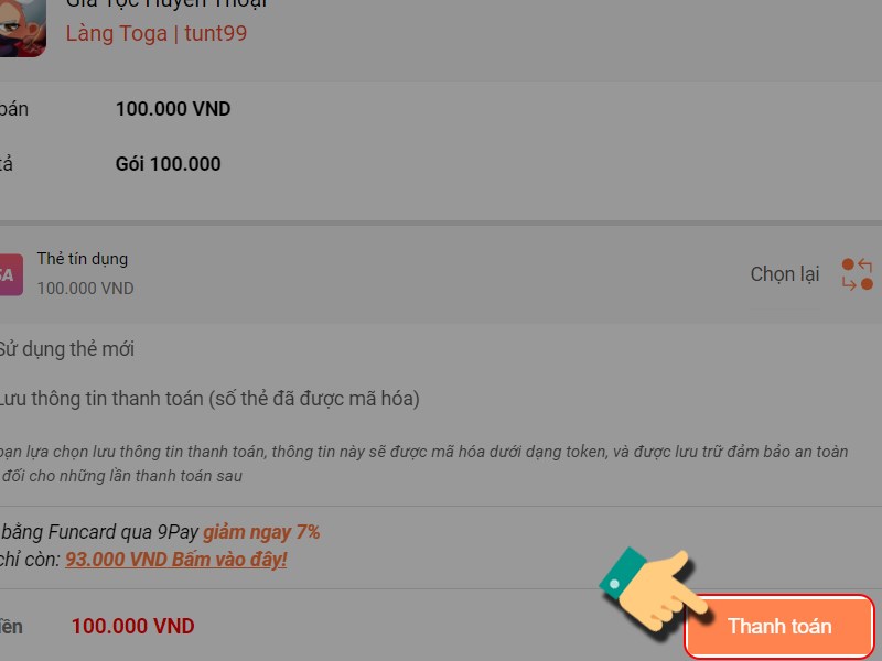 Nhấn Thanh to&aacute;n