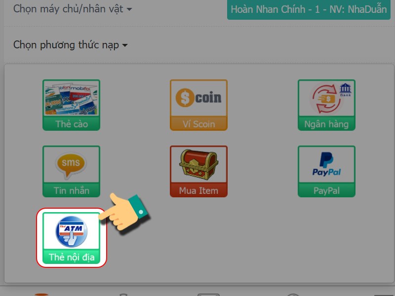 Chọn Thẻ nội địa