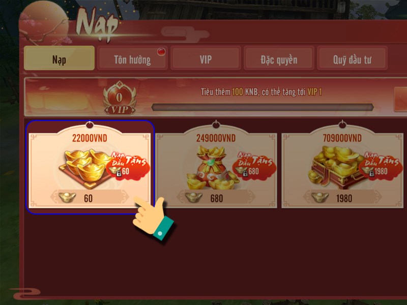 Chọn g&oacute;i nạp