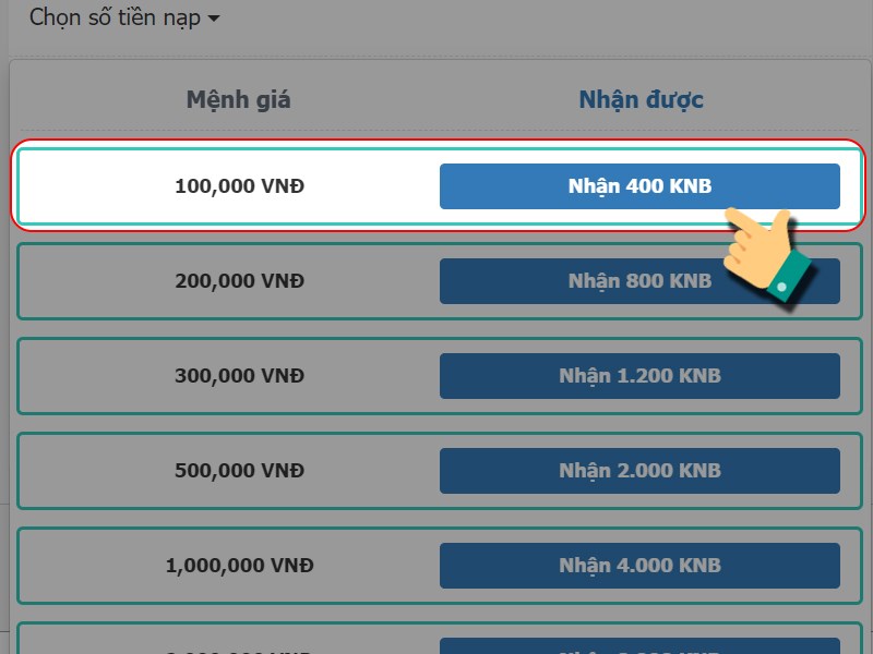 Chọn mệnh gi&aacute;