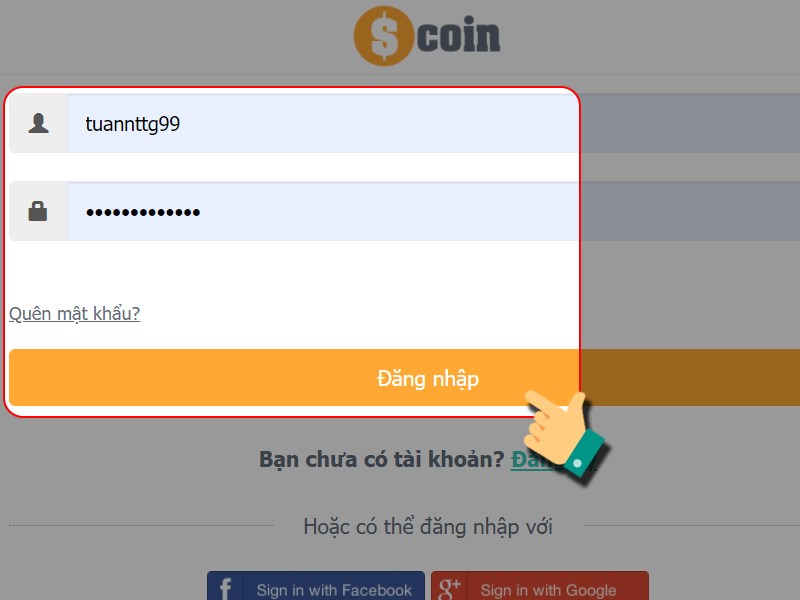 Đăng nhập t&agrave;i khoản game