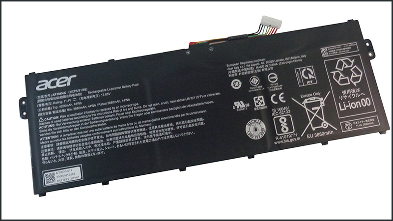 Kiểu pin 2 cell 36.7 Wh Li-on và dung lượng khoảng 4810 mAh Kiểu pin 2 cell 36.7 Wh Li-on và dung lượng khoảng 4810 mAh