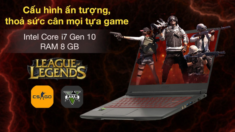 MSI Gaming GF63 Thin 10SC i7 c&ugrave;ng cấu h&igrave;nh ổn định